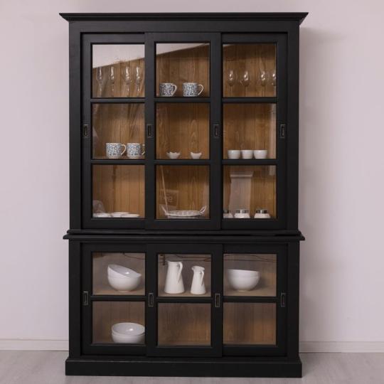 cierny vintage posuvny kniznica policovy nabytok masivny rustikalny country stredomorsky vitriny skrinka obyvacka spalna pracovna.jpg